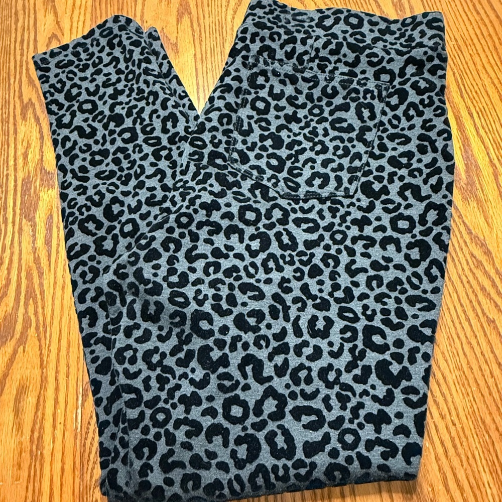 Style & Co. Black & Gray Leopard Print Leggings Size XL New